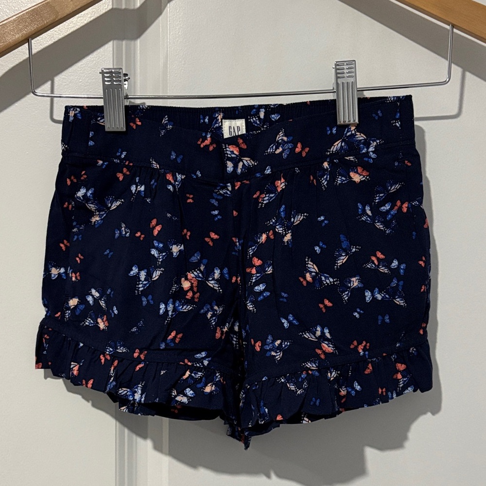 GAP Kids Girls Dark Blue Butterfly Pattern Shorts Size S (6-7) regular